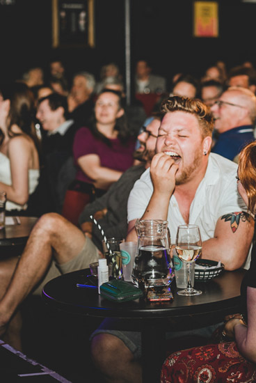 Crowd of people laughing at Komedia Brighton